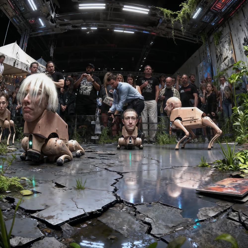 Beeple's Regular Animals Memory #156 depicting Jeremiah Cullen with a camera at Art Basel Miami Beach